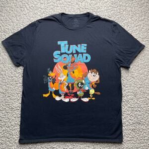 Lebron James Tune Squad Shirt Men XL Black Crew Neck Short Sleeve Bugs Bunny